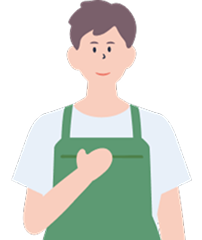社会的タイプのエプロンの男性のイラスト